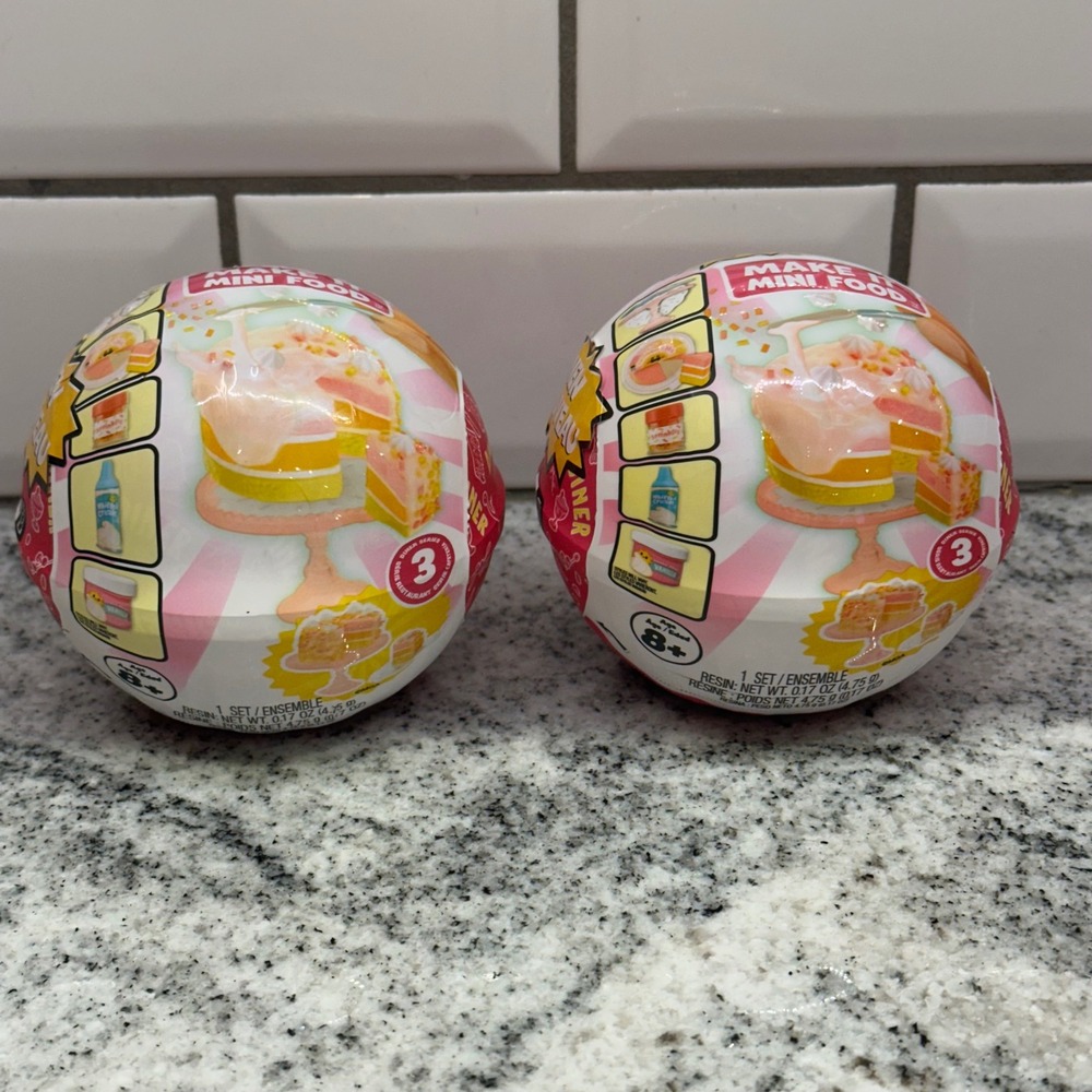 MGA's Miniverse Make It Mini Food Diner 3‎ Lot 2 Blind Mystery Balls NEW Sealed